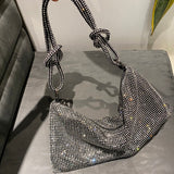 BOLSA DE OMBRO COM STRASS MODELO PÉROLA