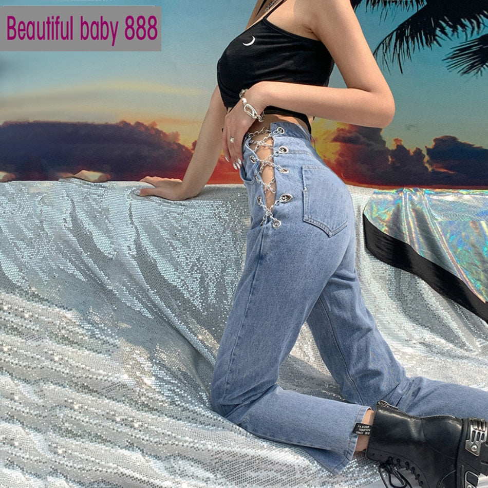 Calça Jeans Correntes