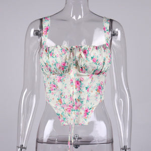 Top Corset Flores Vintage