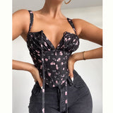 Top Corset Flores Vintage