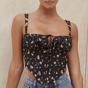 Top Corset Flores Vintage