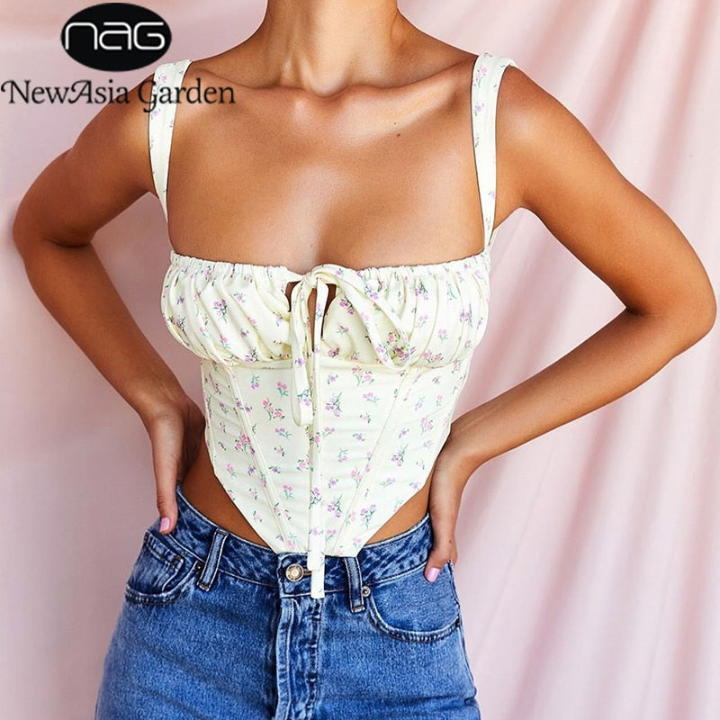 Top Corset Flores Vintage