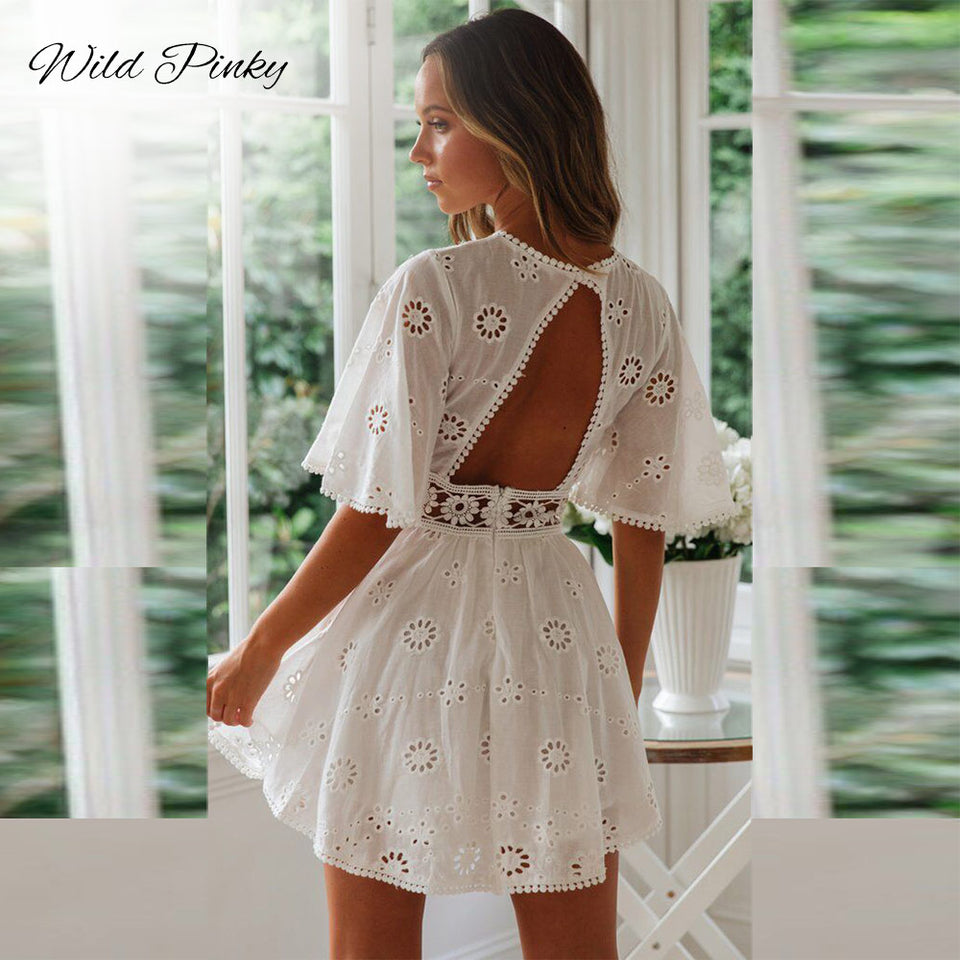 VESTIDO DE LESE MANGA BORBOLETA