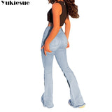 Calça jeans flare destroyed