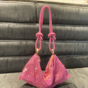 BOLSA DE OMBRO COM STRASS MODELO PÉROLA